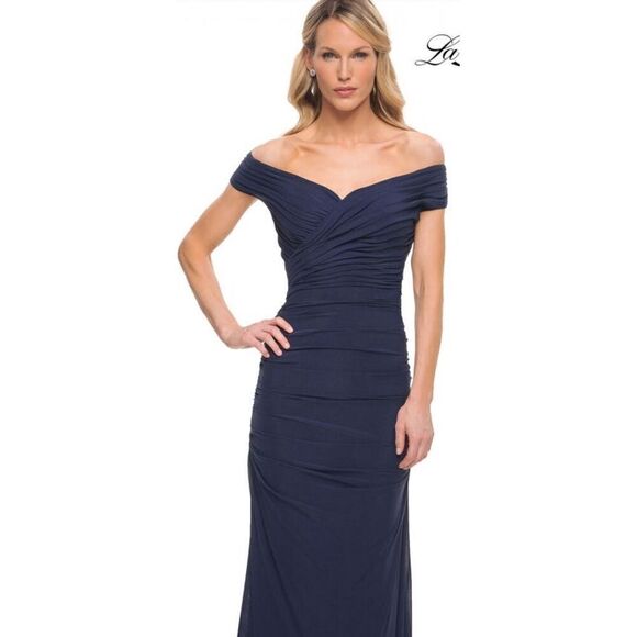 La FEMME 30363 Mother of the Bride Dress in Navy NWT Size 6 - Picture 3 of 7